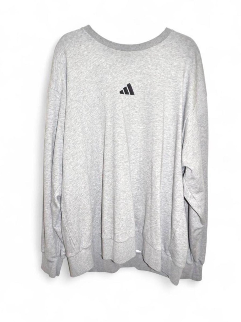 adidas Light Gray Crewneck Sweatshirt with Small Black Logo